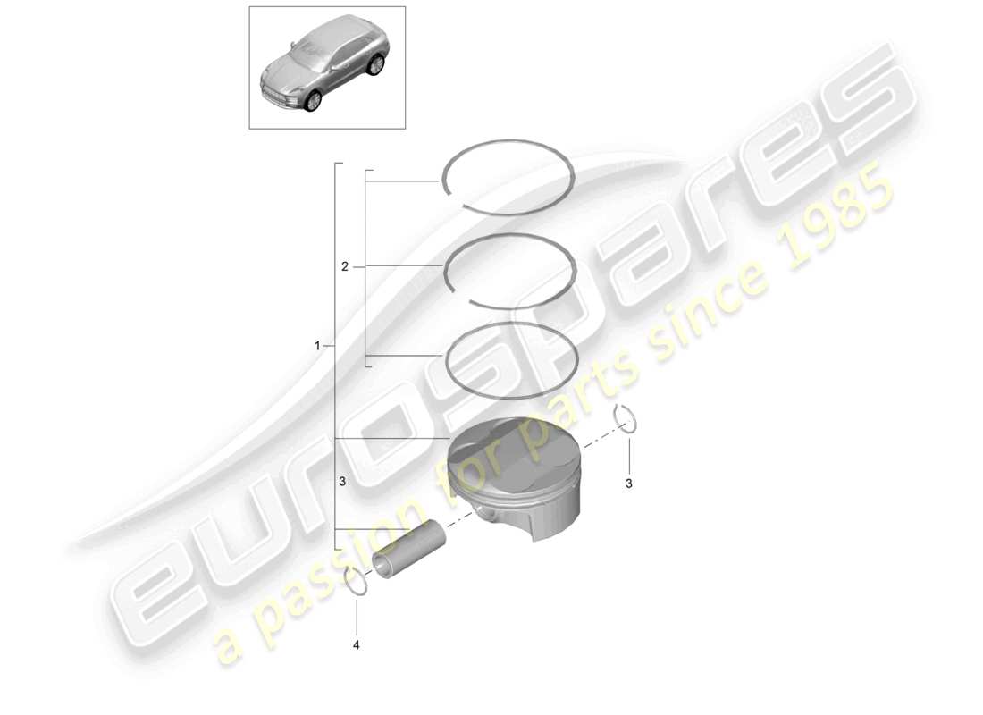 porsche 2024 (macan) piston part diagram