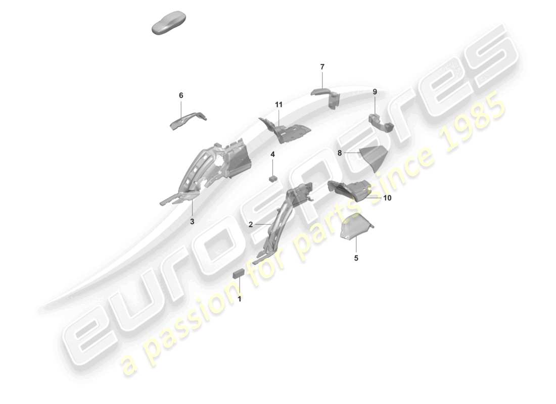 porsche 2023 (panamera 971-2) sound absorber side panel trim for luggage compartment parts diagram