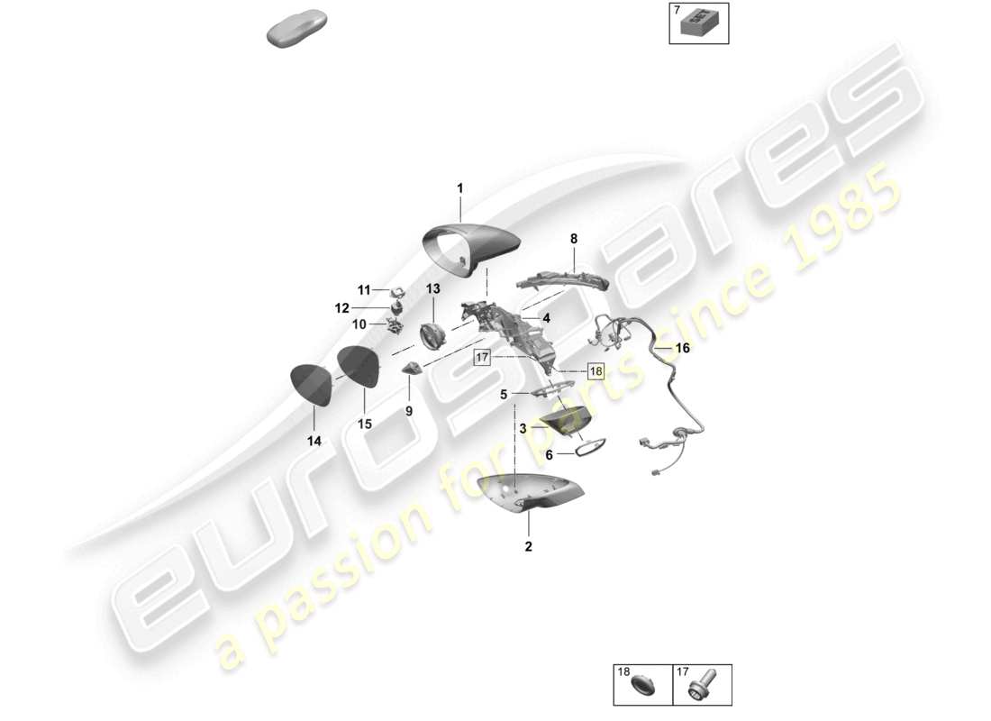 porsche 2026 (macan-e) exterior mirror accessories part diagram