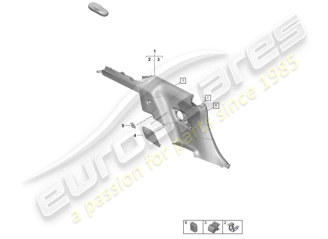 porsche 2025 (992-2 gt3) side panel trim rear parts diagram