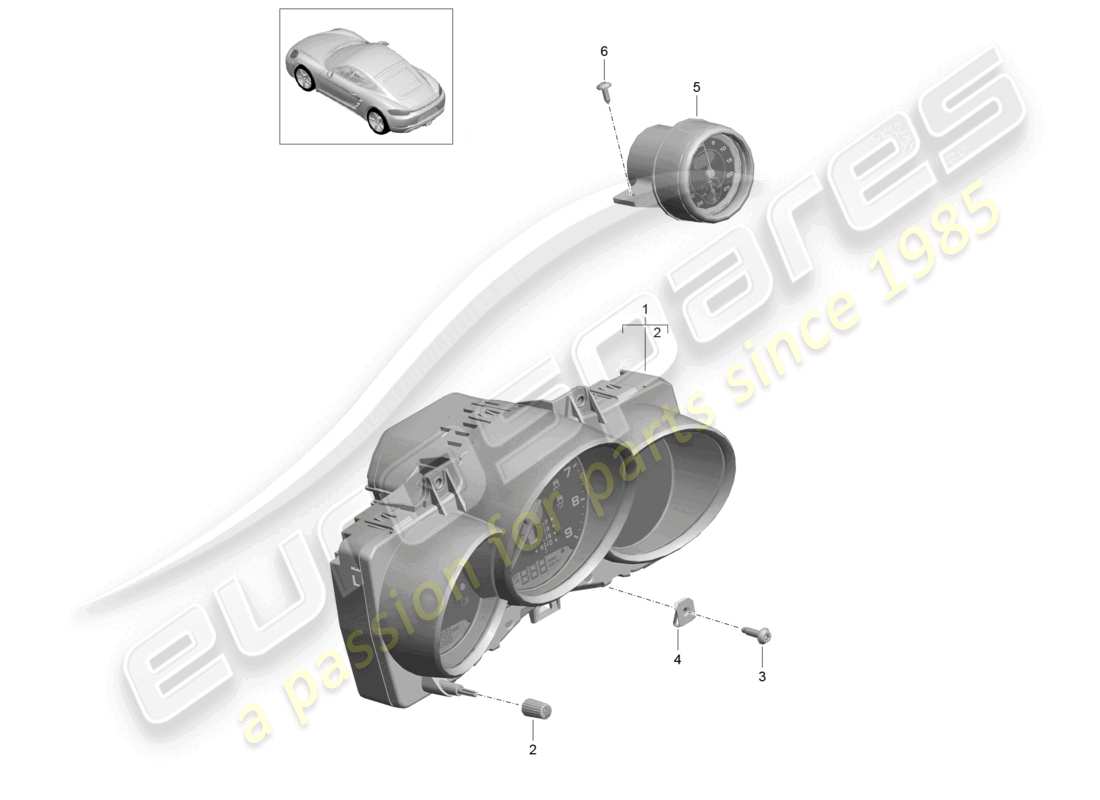 porsche 2023 (718 cayman) combi-instrument stopwatch d >>- 31.05.2020 part diagram