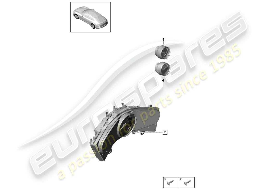 porsche 2023 (panamera 971-2) combi-instrument exclusive fittings stopwatch d - mj 2022>> parts diagram