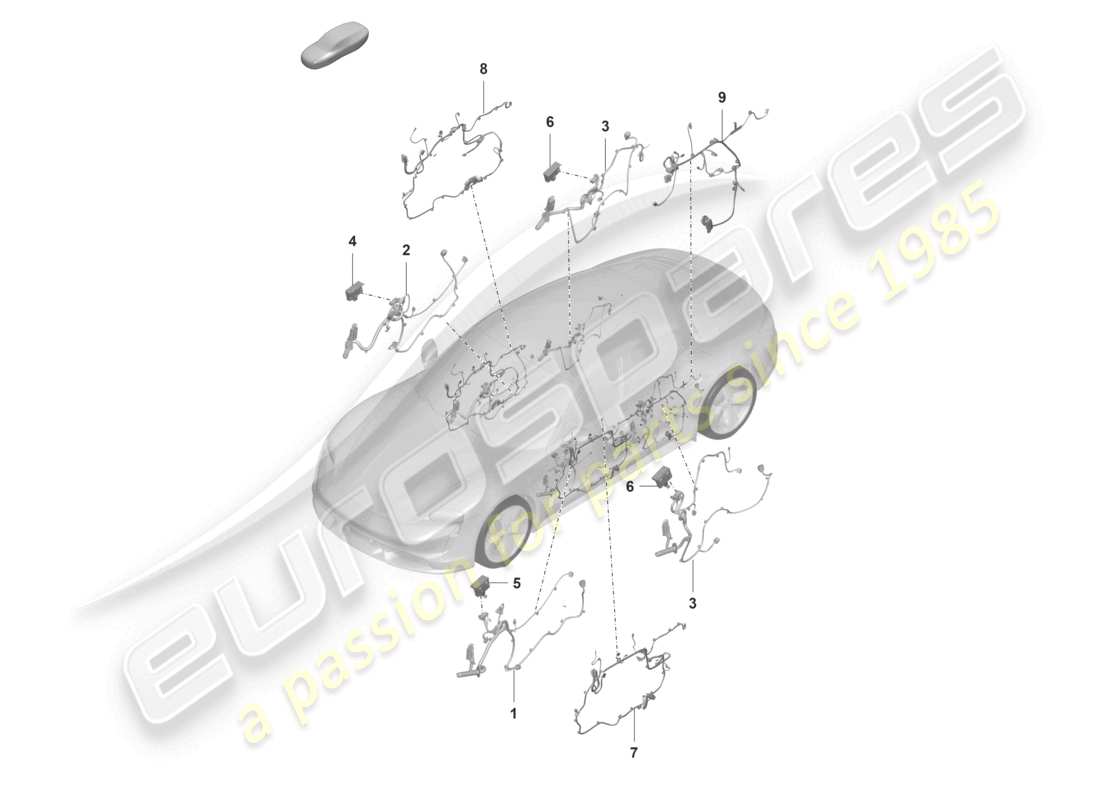 porsche 2020 (taycan 9j1-1) wiring ha. f. inner door panel part diagram