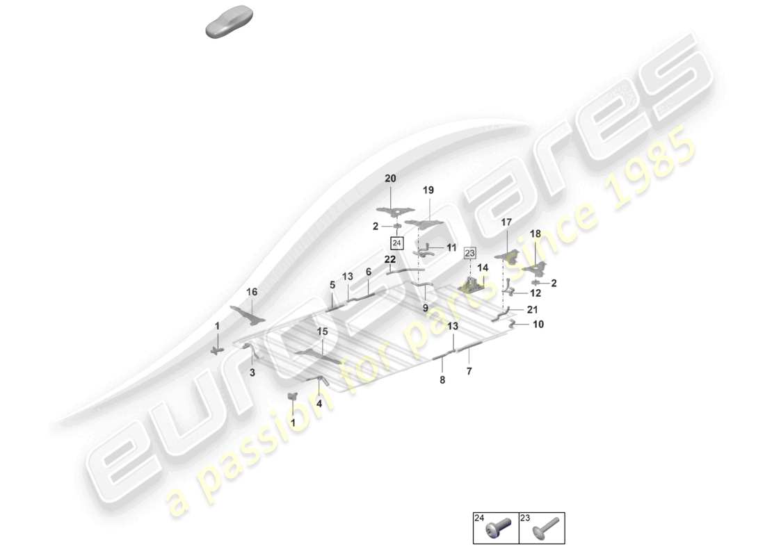 porsche 2020 (taycan 9j1-1) spare battery coolant cooling system part diagram