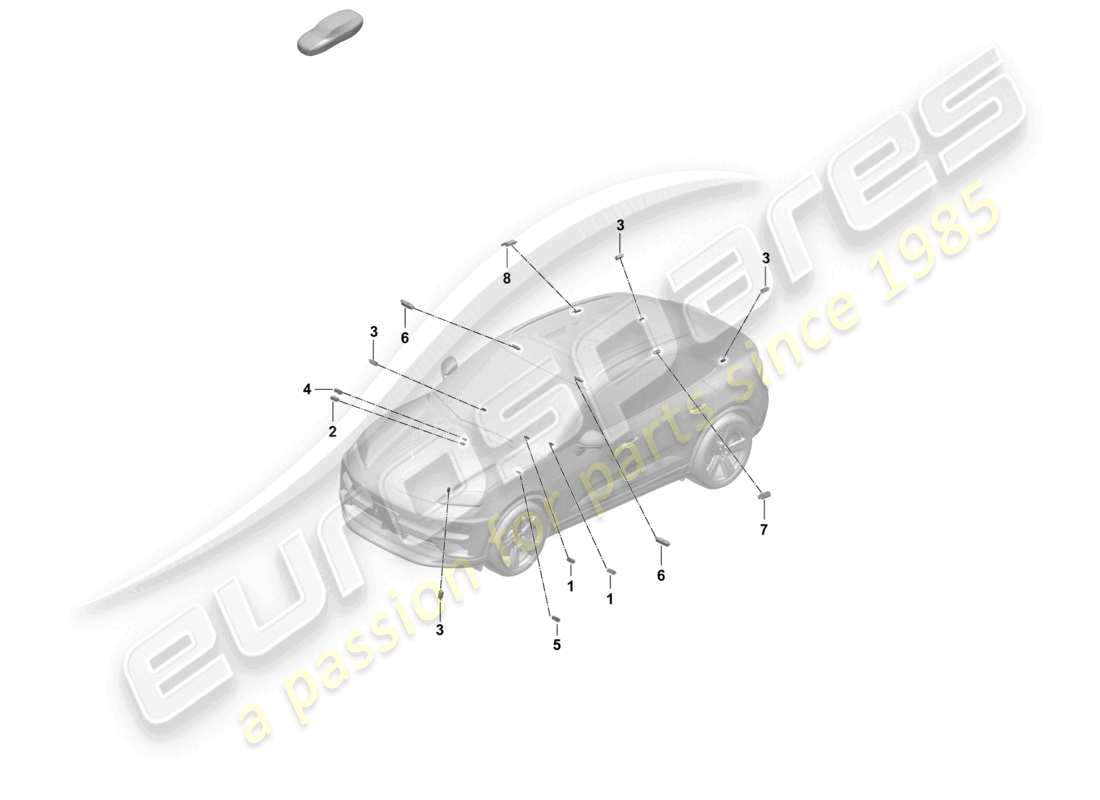 porsche 2026 (macan-e) interior lighting luggage compartment light footwell light part diagram