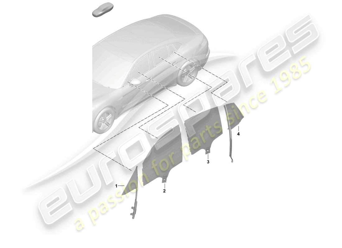 porsche 2025 (panamera 976) door window parts diagram