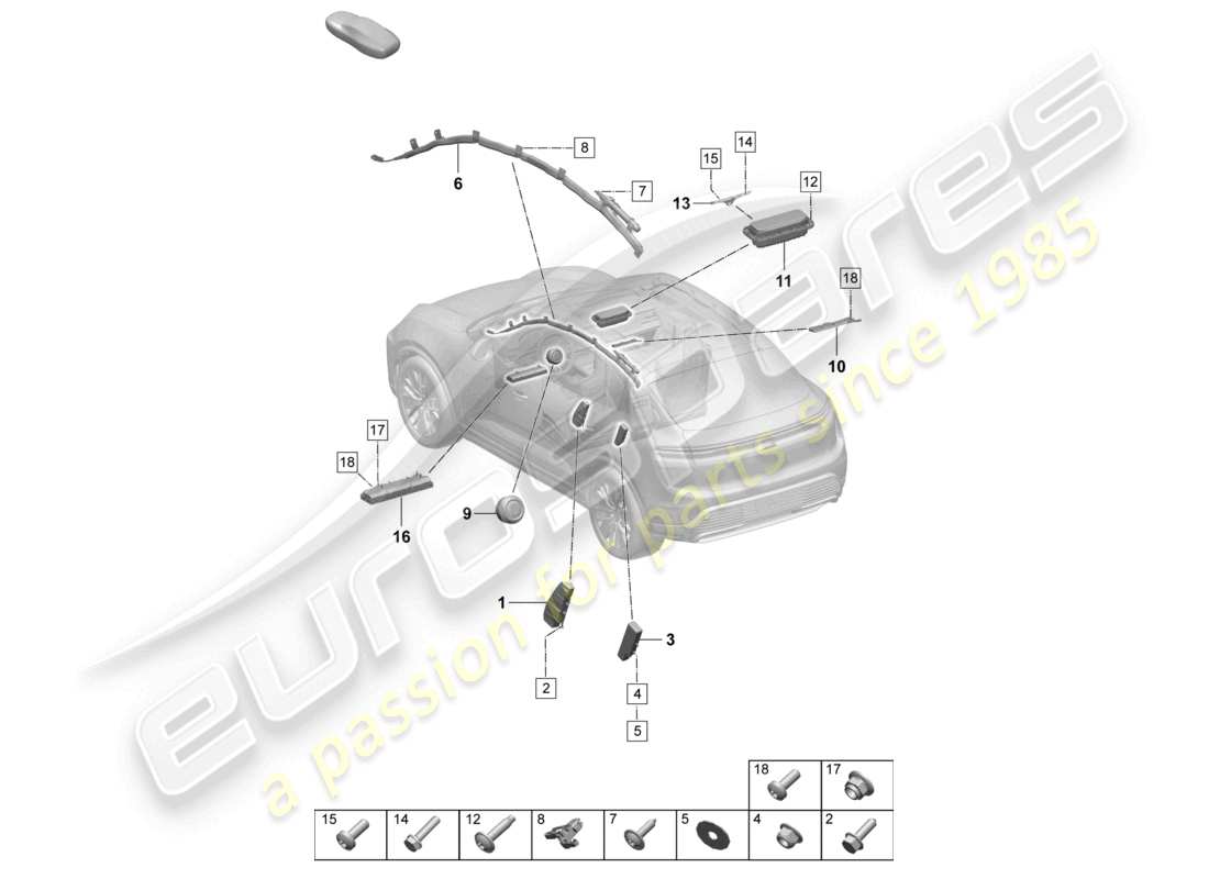 porsche 2026 (macan-e) airbag part diagram