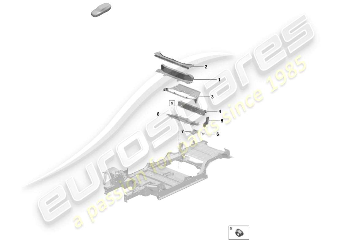 porsche 2026 (macan-e) bottom plate rear seat support part diagram