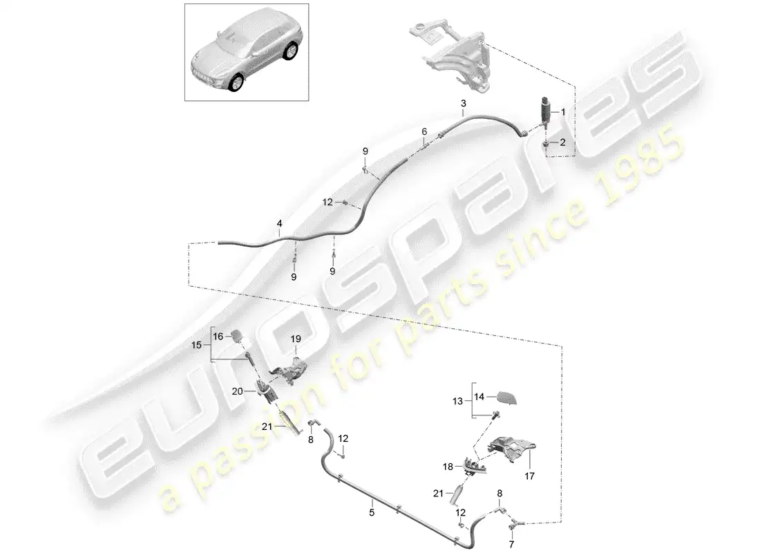 porsche 2014 (macan) headlight washer system parts diagram