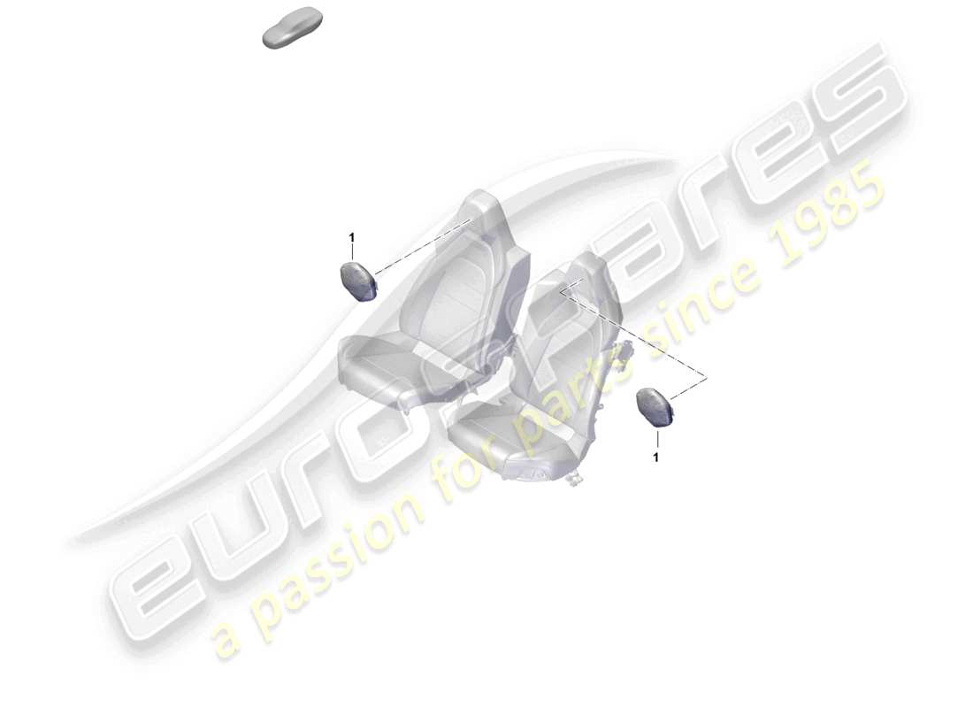 porsche 2025 (panamera 976) comfort cushion for full head restraint back seat parts diagram