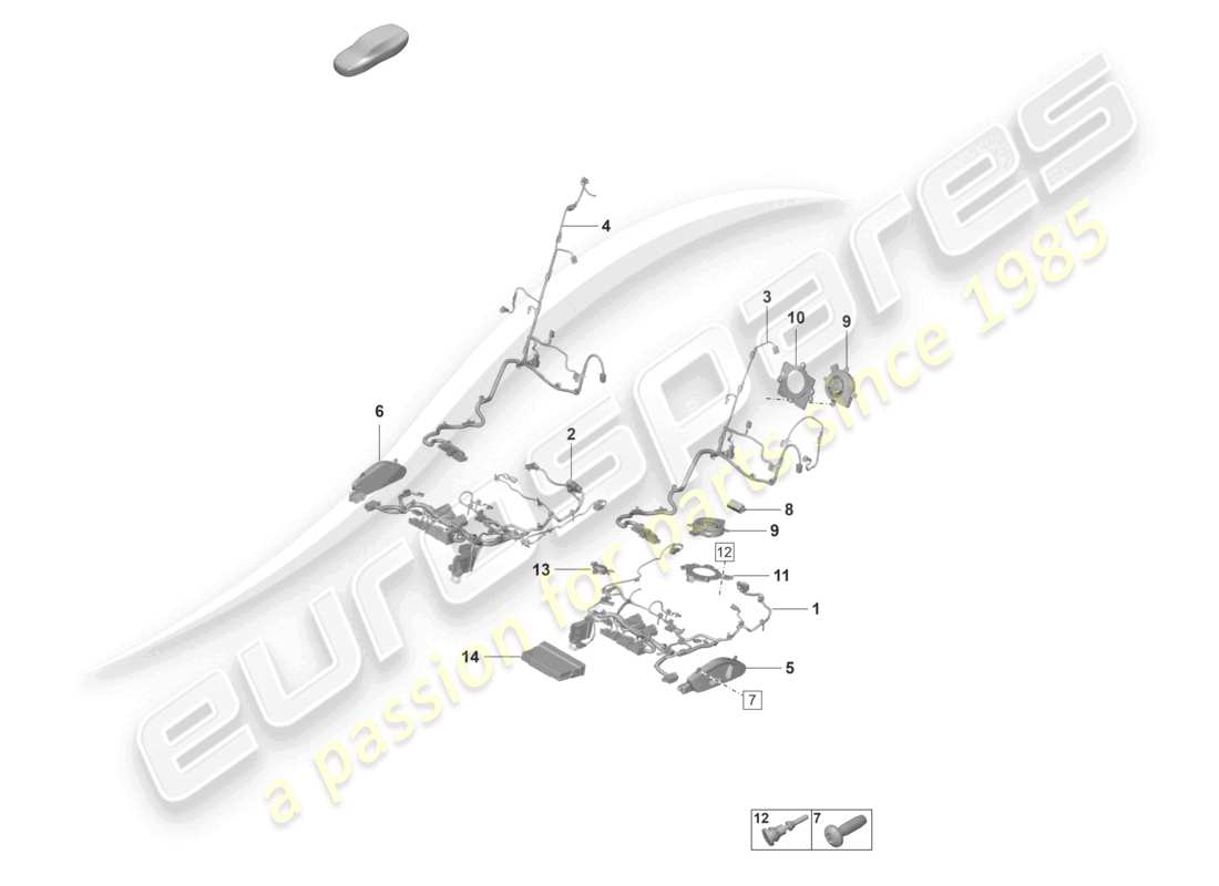 porsche 2023 (taycan 9j1-1) electrics sports seat parts diagram