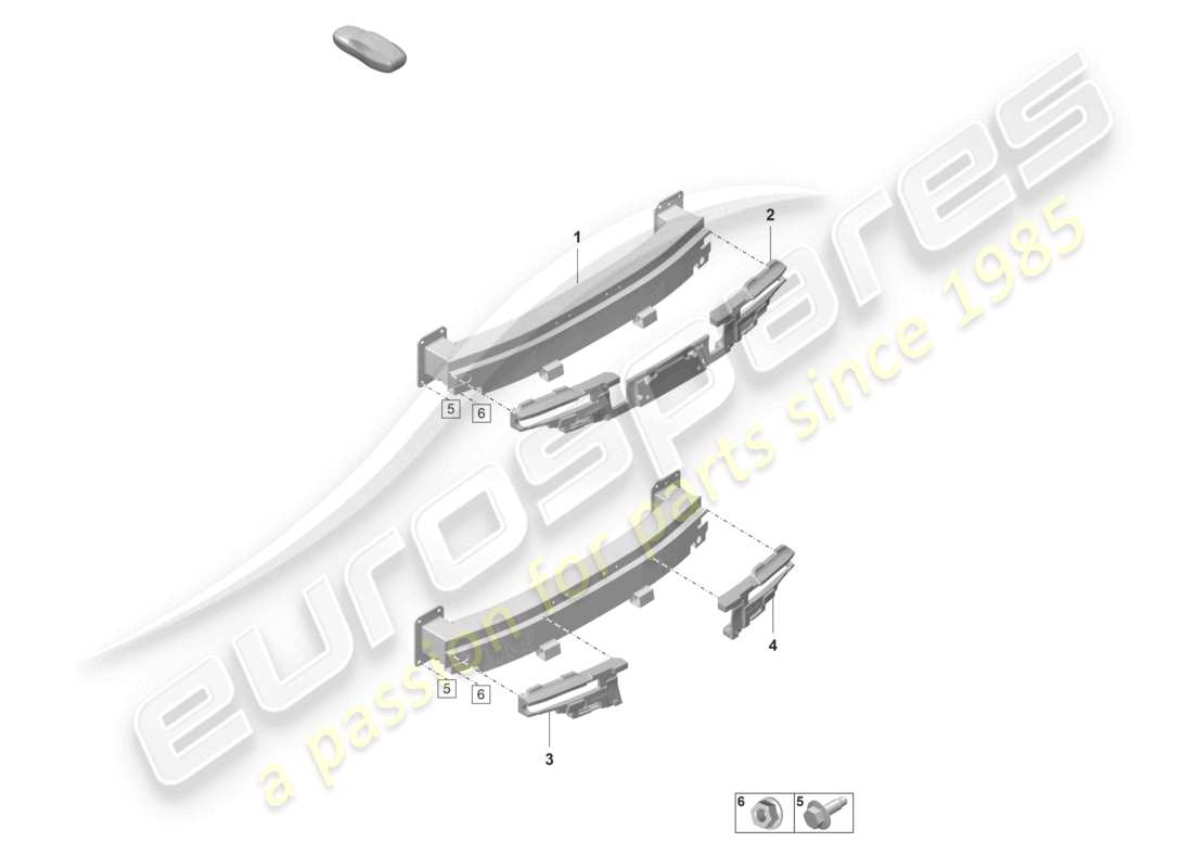 porsche 2023 (taycan 9j1-1) bumper carrier rear parts diagram