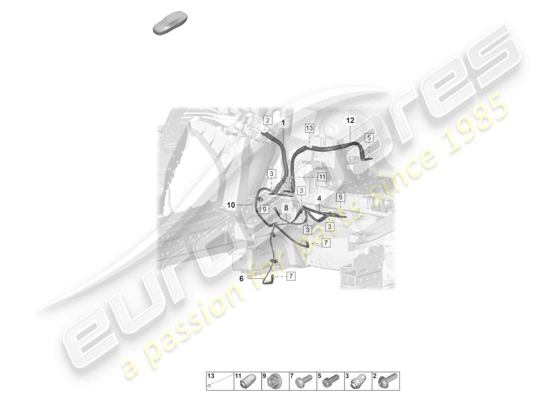 porsche 2023 (taycan 9j1-1) earth line parts diagram