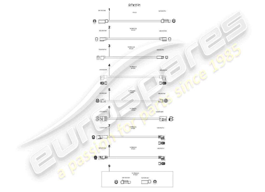 porsche 2025 (panamera 976) repair set for aerial- rtk031 wires parts diagram