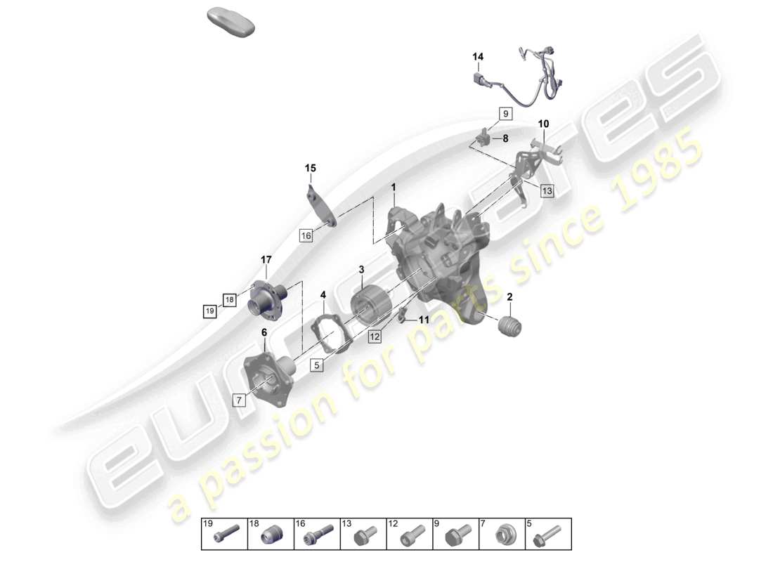 porsche 2025 (panamera 976) wheel carrier wheel hub parts diagram