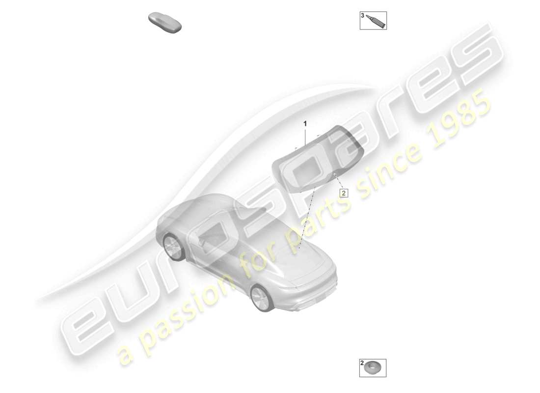 porsche 2023 (taycan 9j1-1) rear window parts diagram