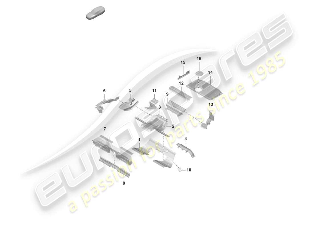 porsche 2023 (taycan 9j1-1) rear end rear bottom plate seat support parts diagram