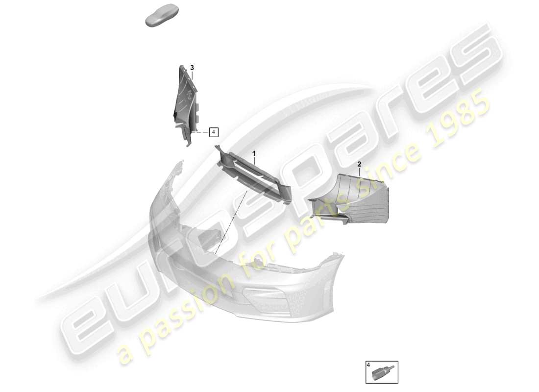 porsche 2025 (992-2 gt3) air guide bumper parts diagram