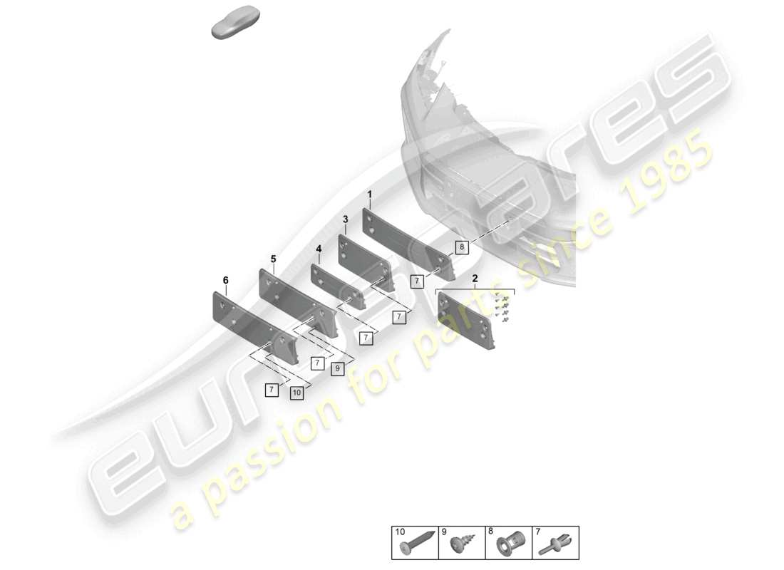 porsche 2025 (panamera 976) licence plate holder parts diagram
