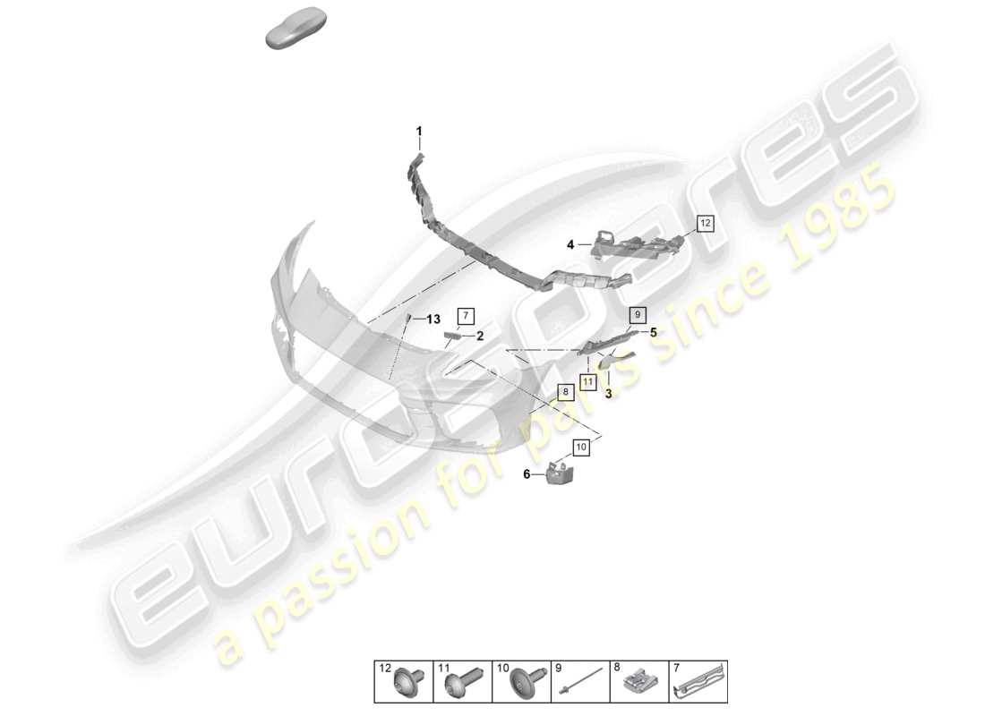porsche 2025 (panamera 976) fasteners front bumper parts diagram