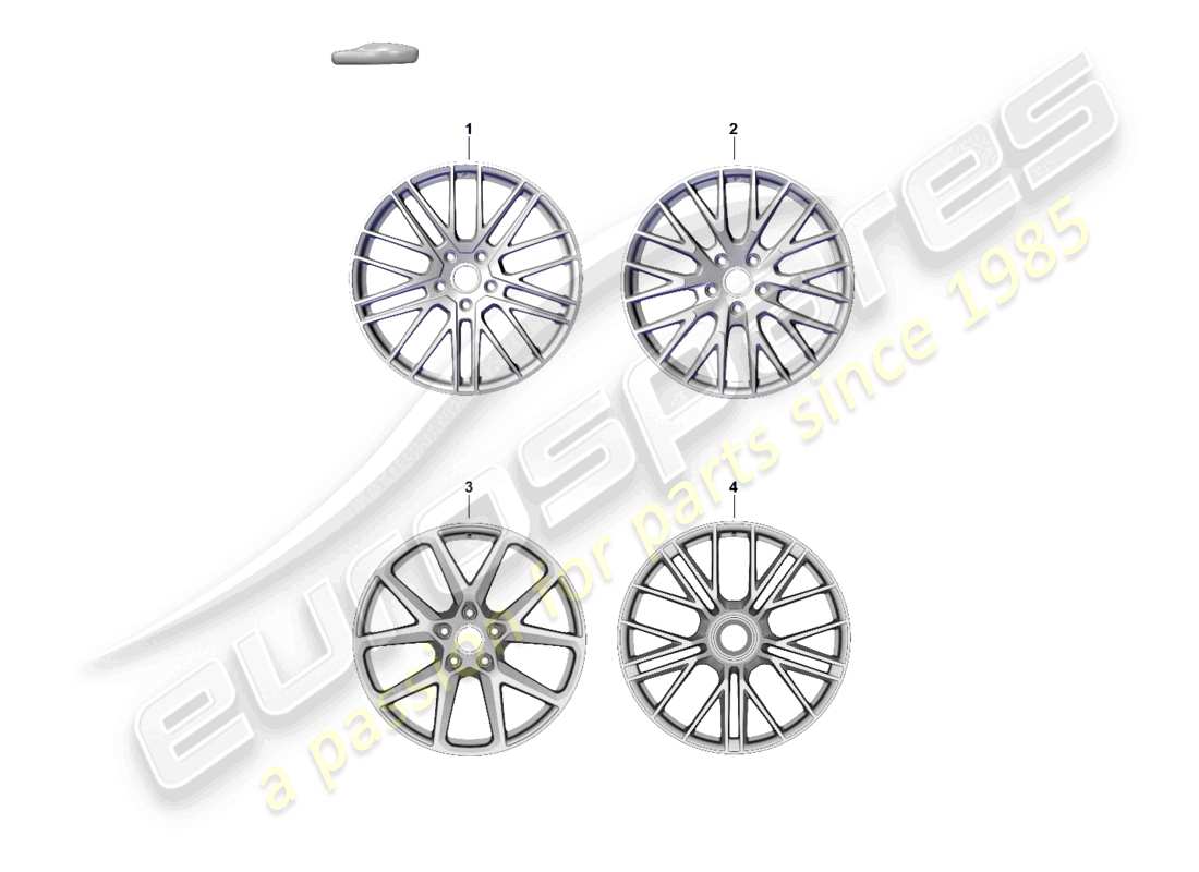 porsche 2025 (panamera 976) alloy wheel 21 parts diagram