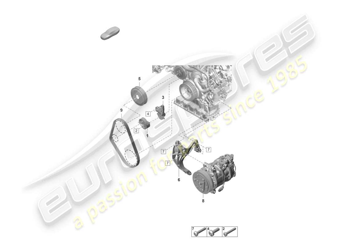 porsche 2023 (panamera 971-2) poly-v-belt belt tensioner damper parts diagram