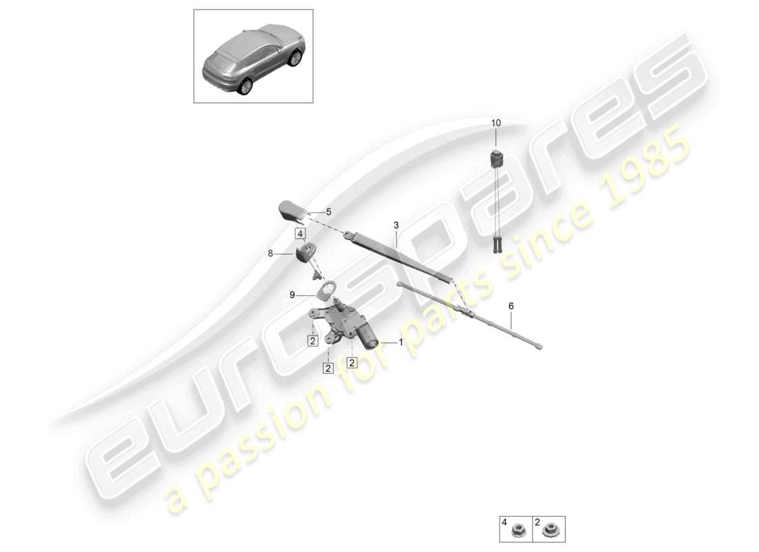 porsche 2023 (macan) rear window wiper part diagram