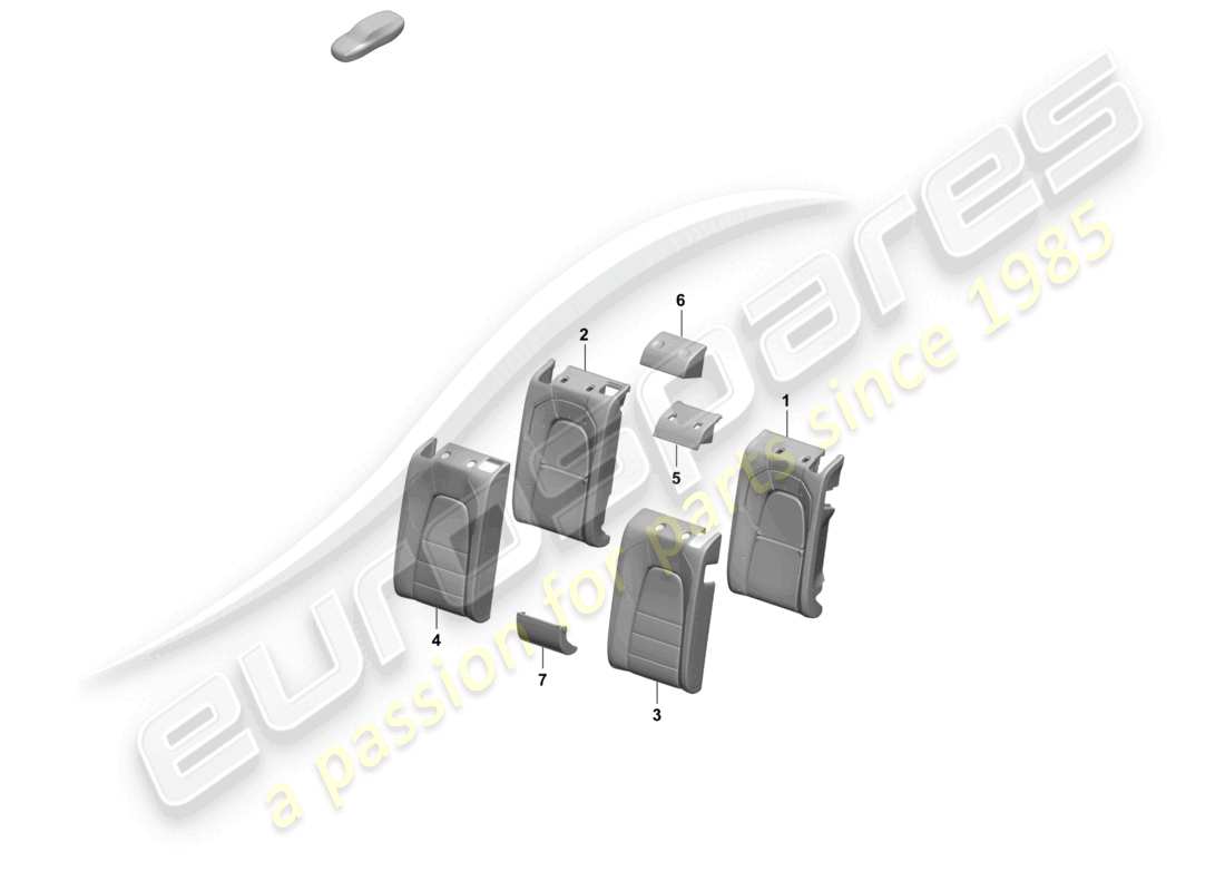 porsche 2026 (macan-e) foam part rear back seat backrest backrest cover part diagram