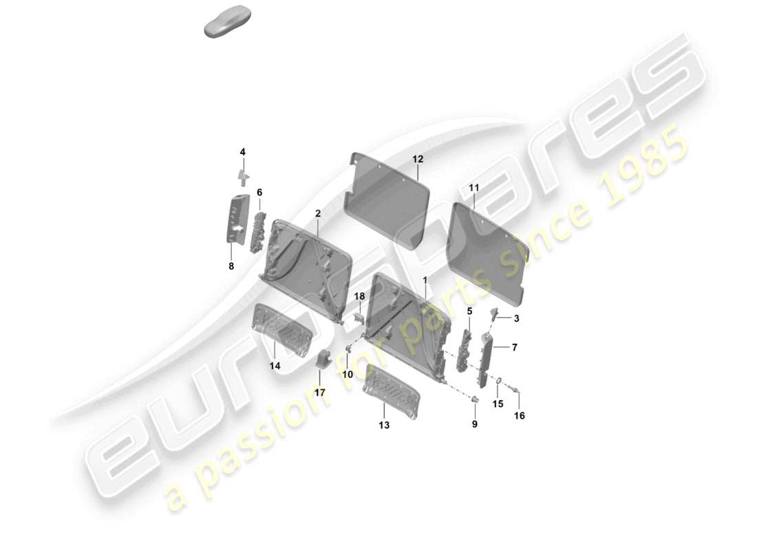 porsche 2026 (992-2 gt3) backrest frame parts diagram