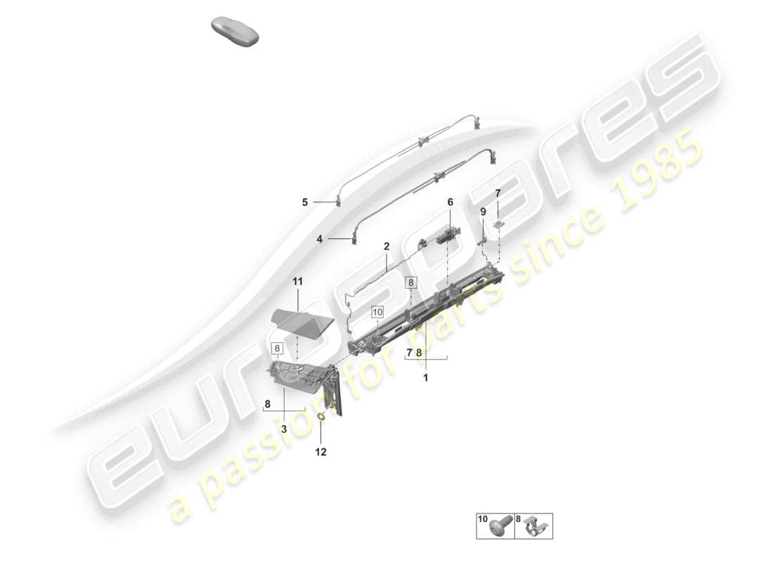 porsche 2025 (992-2) flap side actuator parts diagram