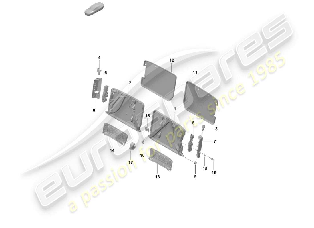 porsche 2023 (992-1 turbo / s) backrest frame parts diagram