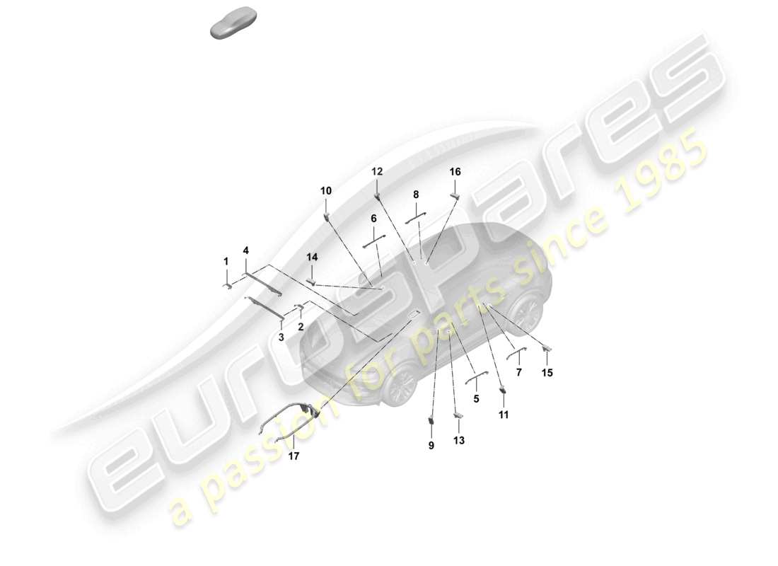 porsche 2026 (macan-e) ambient light fibre optic conductor part diagram
