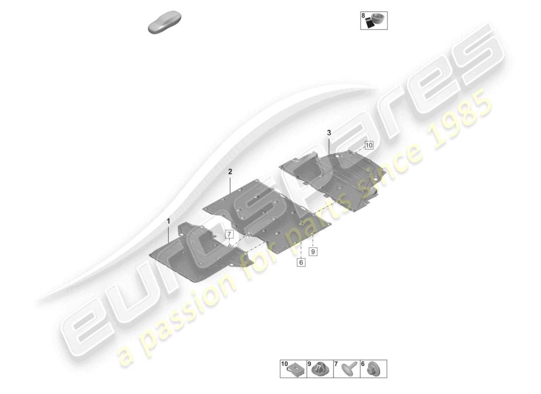 porsche 2022 (992-1 turbo / s) underbody trim parts diagram