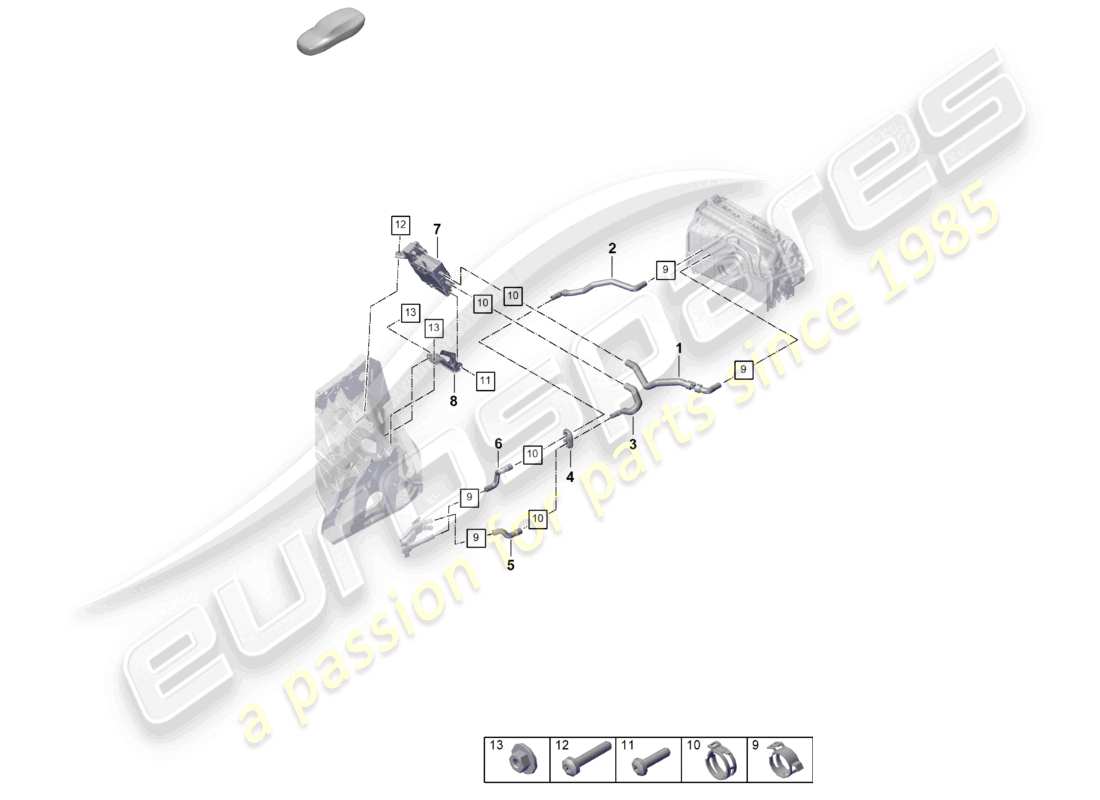 porsche 2025 (cayenne e3 pa) heater lhd high-temperature circuit high-voltage heating (ptc) for vehicles with hybrid drive part diagram