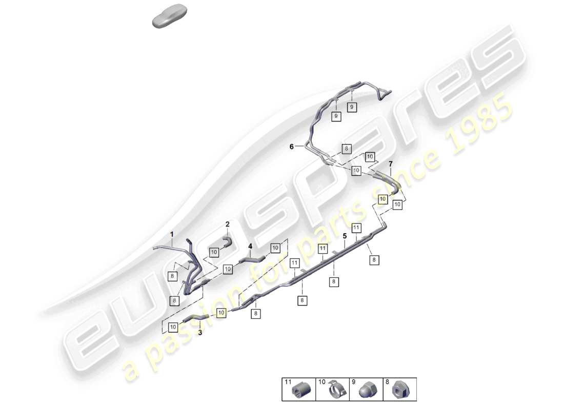 porsche 2025 (cayenne e3 pa) heater battery cooling system for vehicles with hybrid drive part diagram