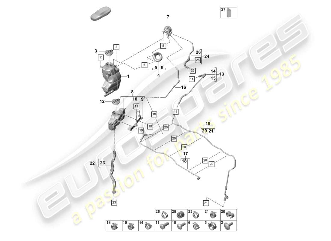 porsche 2024 (panamera 971-2) coolant cooling system for vehicles with hybrid drive part diagram