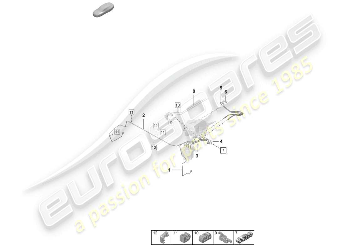 porsche 2020 (992-1 turbo / s) brake line front front end parts diagram