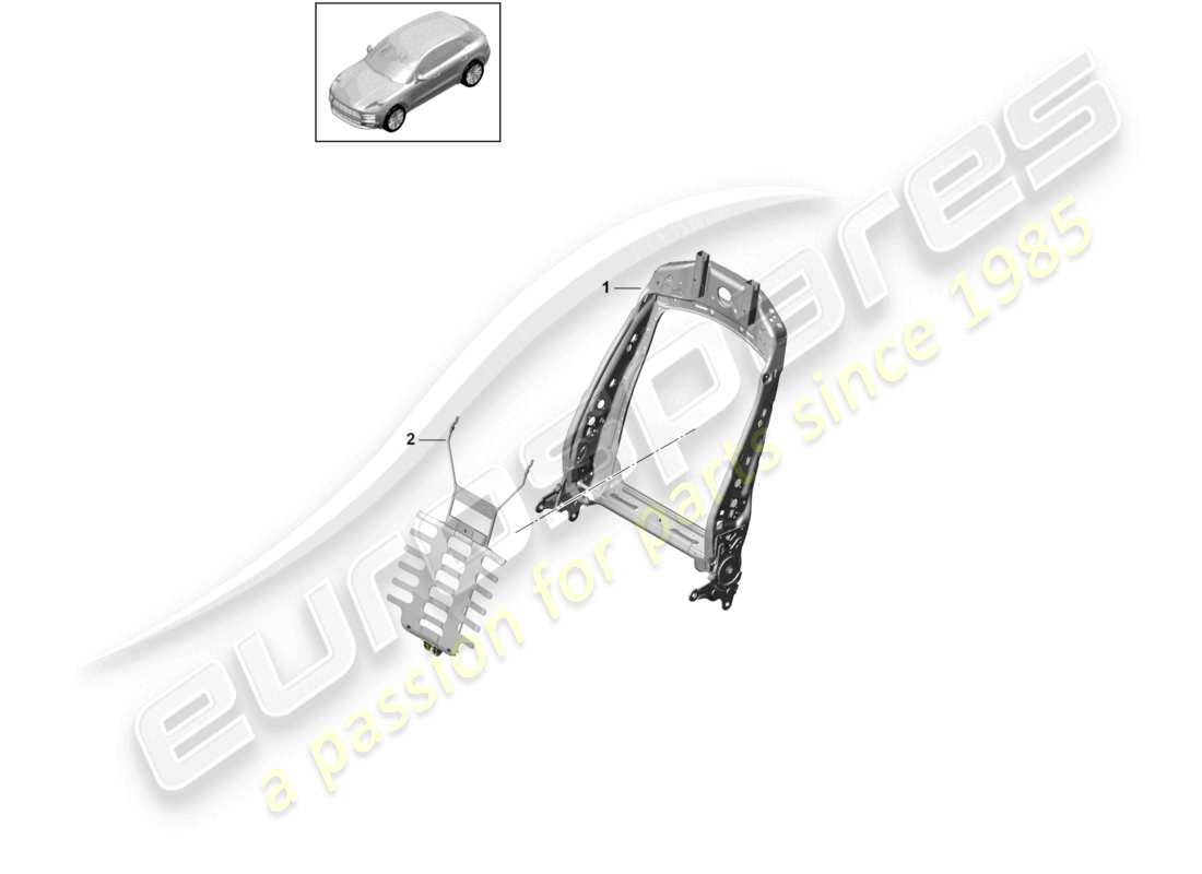 porsche 2025 (macan) backrest frame accessories sundry standard seat part diagram