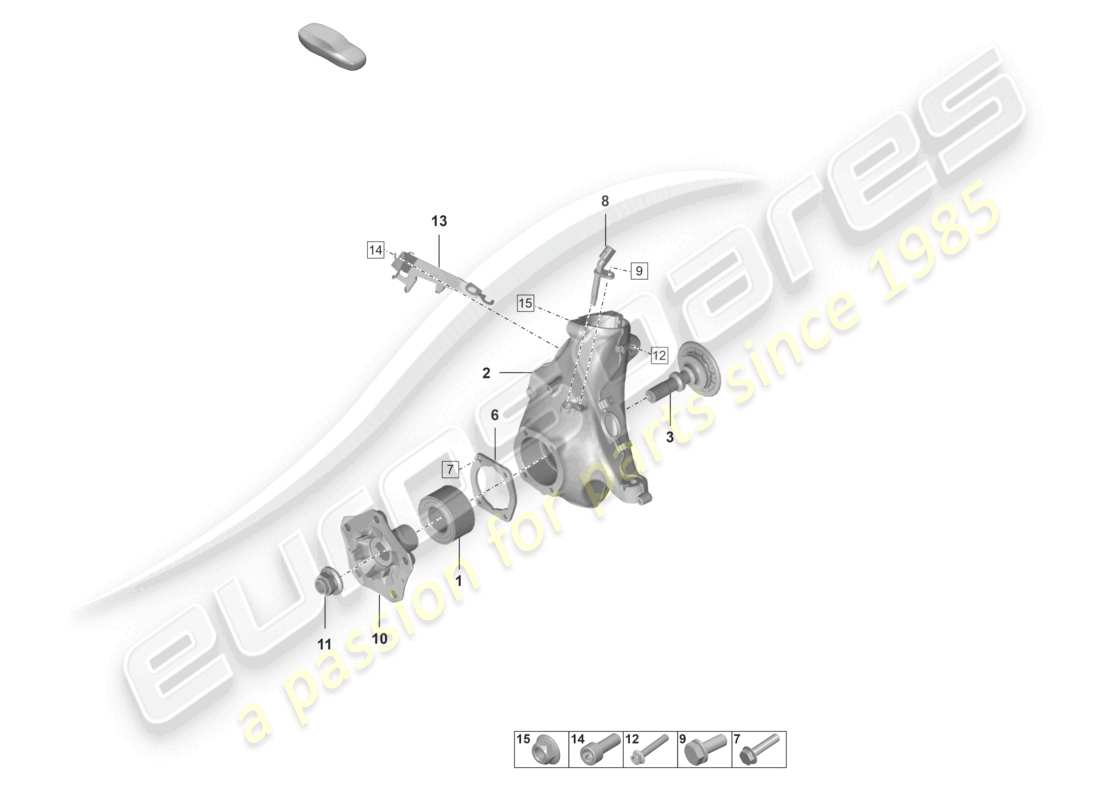 porsche 2024 (992-1) wheel carrier wheel hub part diagram
