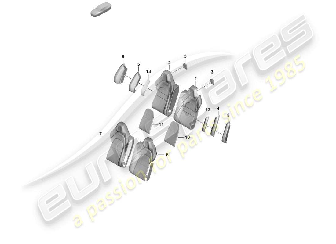 porsche 2025 (panamera 976) foam part rear back seat backrest backrest cover executive parts diagram