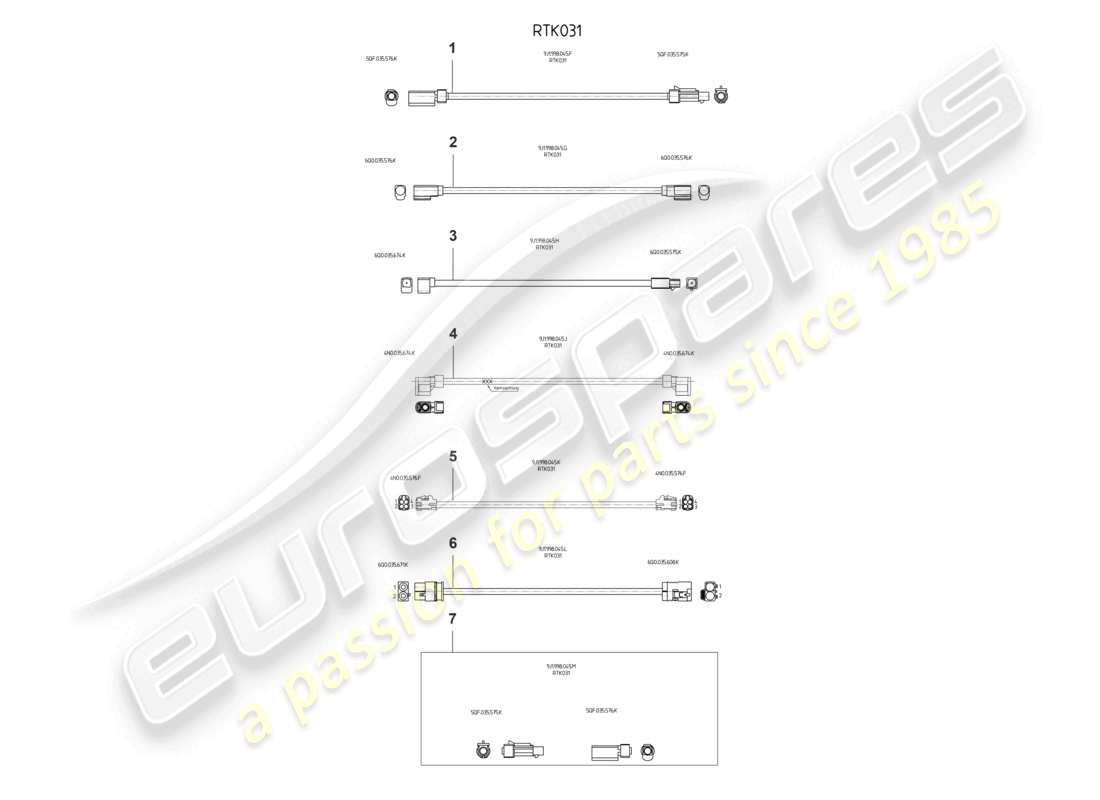 porsche 2020 (taycan 9j1-1) repair set for aerial- wires part diagram