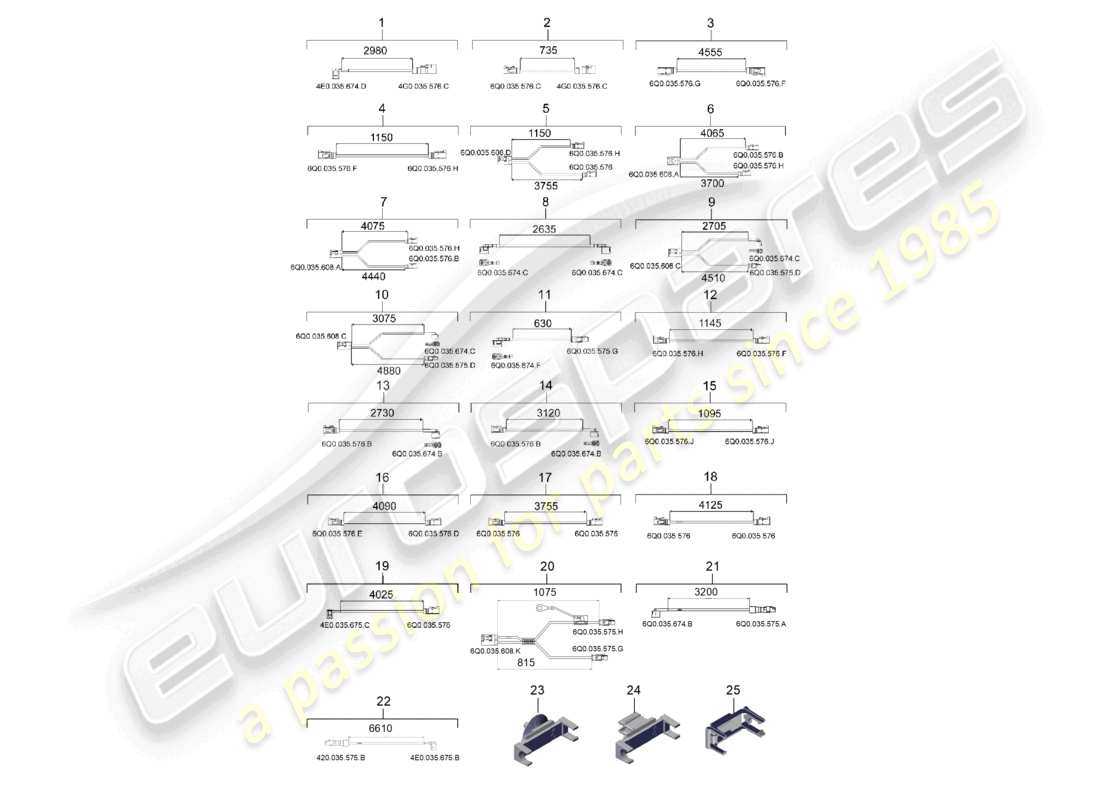 porsche 2025 (macan) single wire connecting line aerial aerial amplifier part diagram