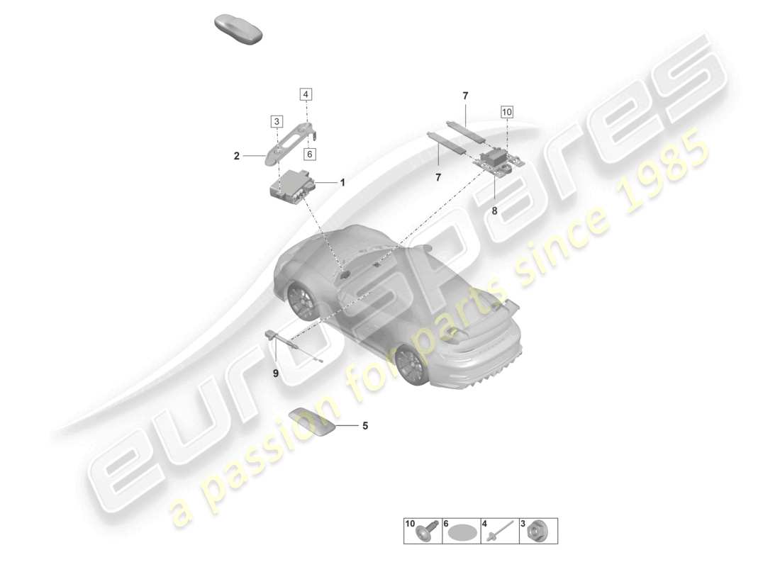porsche 2023 (992-1 gt3/rs/st) individual parts vts vehicle tracking driver card parts diagram