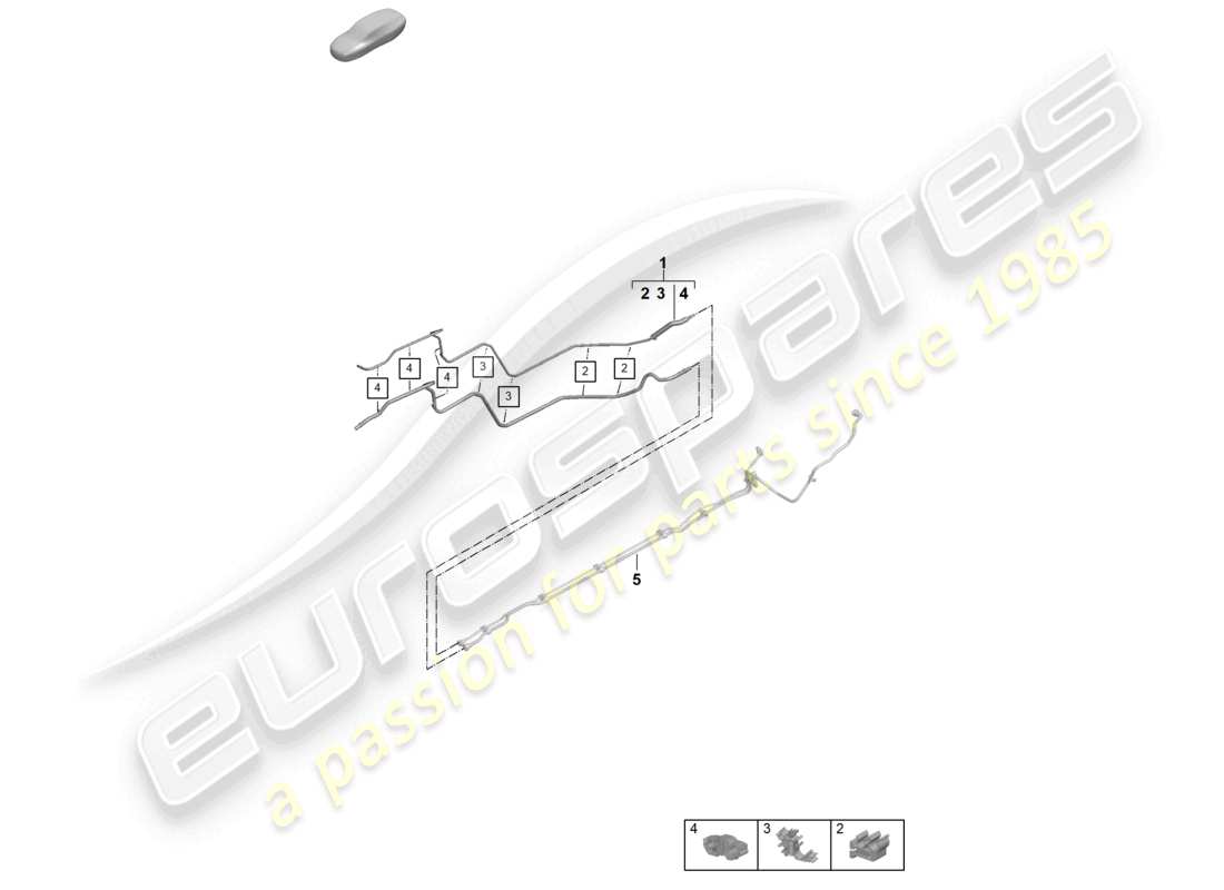 porsche 2026 (992-2 gt3) fuel line rear parts diagram