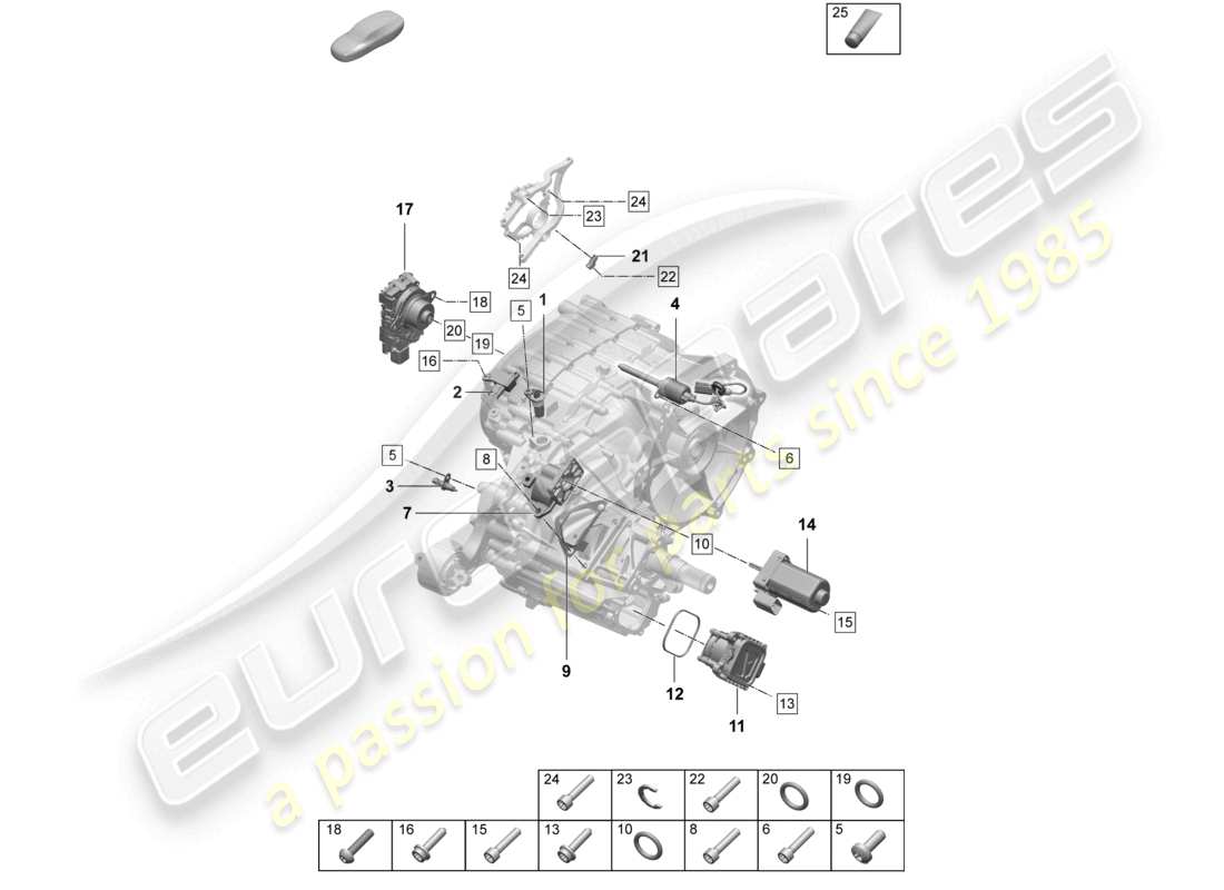 porsche 2026 (taycan 9j1-2) rear axle differential sensors throttle control element part diagram
