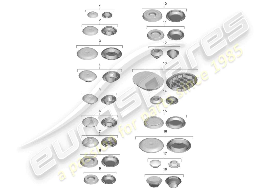 porsche 2026 (718 cayman) bungs parts diagram