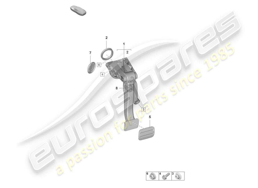 porsche 2023 (992-1 gt3/rs/st) brake pedal for 7-speed dual clutch gearbox parts diagram