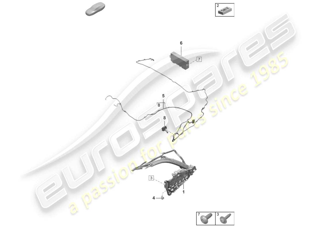 porsche 2026 (992-2 turbo / s) top frame side individual parts and electrical parts parts diagram