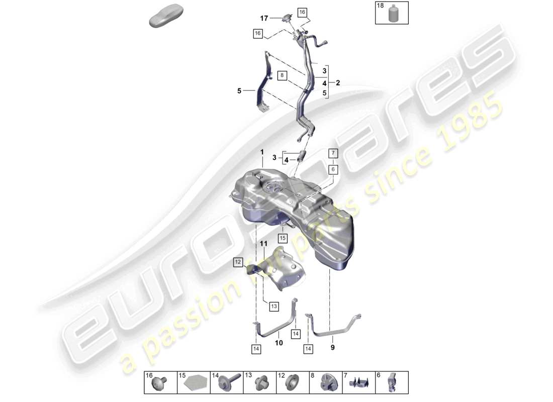 porsche 2026 (cayenne e3 pa) fuel tank with attachments d >>- mj 2024 part diagram