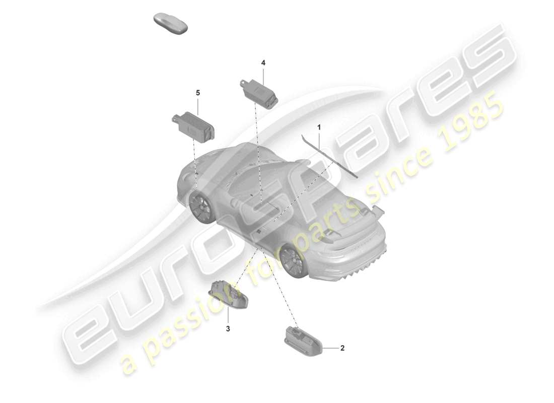 porsche 2022 (992-1 gt3/rs/st) interior light door warning light footwell light parts diagram